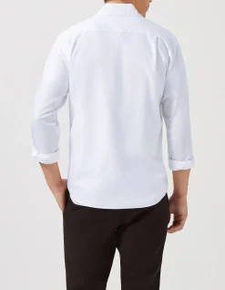 Long Sleeve NEVER Tuck Single Colour Tencel Blend Oxford Shirt