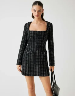 Long Sleeve Sandra Tweed Dress