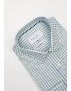 LONG SLEEVE SINGLE CUFF CHECK CONTEMPORARY REG FIT SHIRT