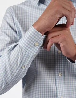 LONG SLEEVE SINGLE CUFF CHECK CONTEMPORARY REG FIT SHIRT