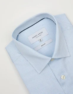 LONG SLEEVE SINGLE CUFF STRIPE SLIM FIT SHIRT