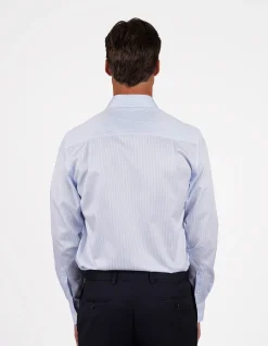 LONG SLEEVE SINGLE CUFF STRIPE SLIM FIT SHIRT