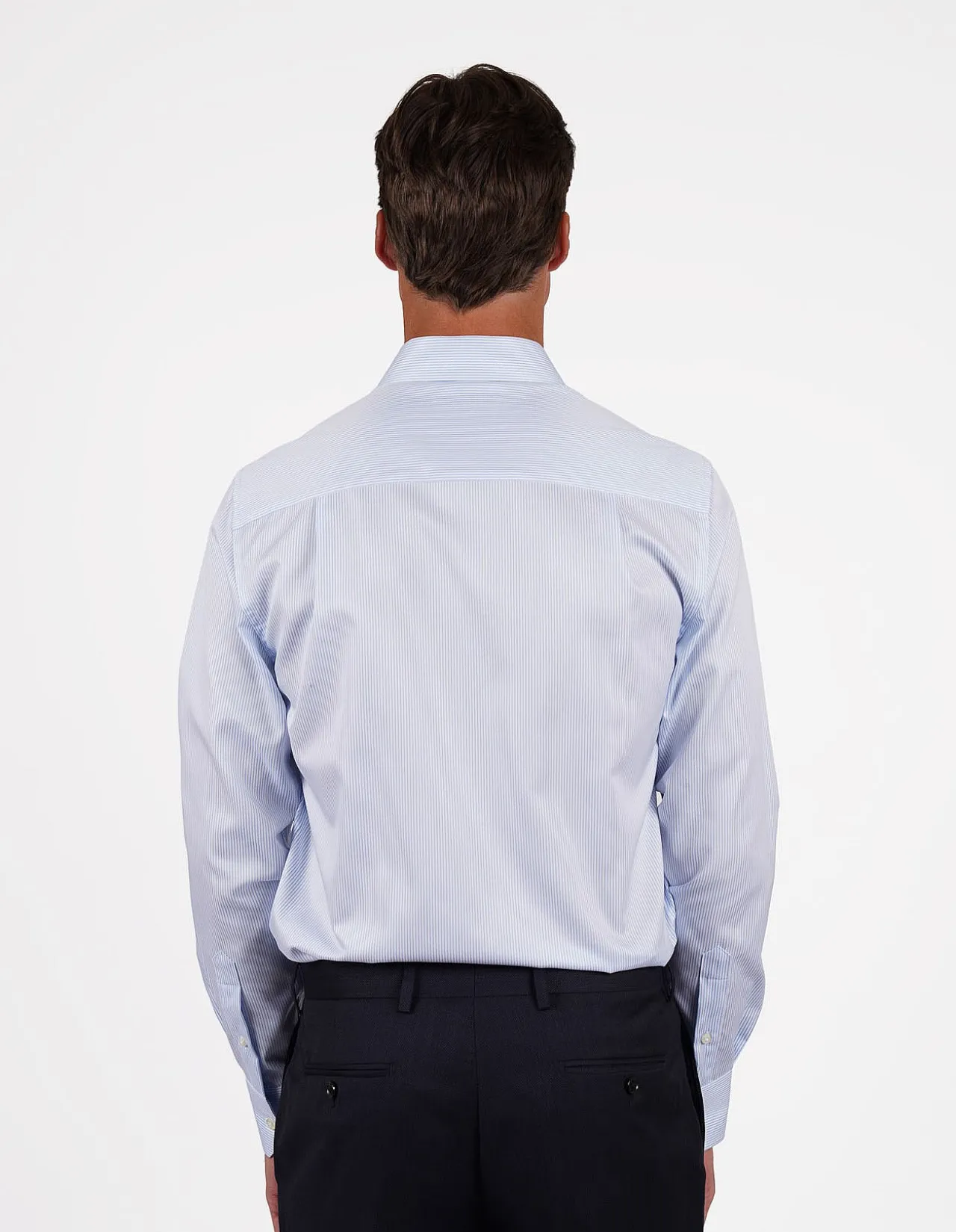LONG SLEEVE SINGLE CUFF STRIPE SLIM FIT SHIRT