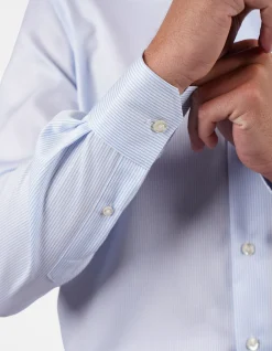 LONG SLEEVE SINGLE CUFF STRIPE SLIM FIT SHIRT