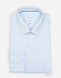 LONG SLEEVE SINGLE CUFF STRIPE SLIM FIT SHIRT
