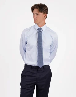 LONG SLEEVE SINGLE CUFF STRIPE SLIM FIT SHIRT