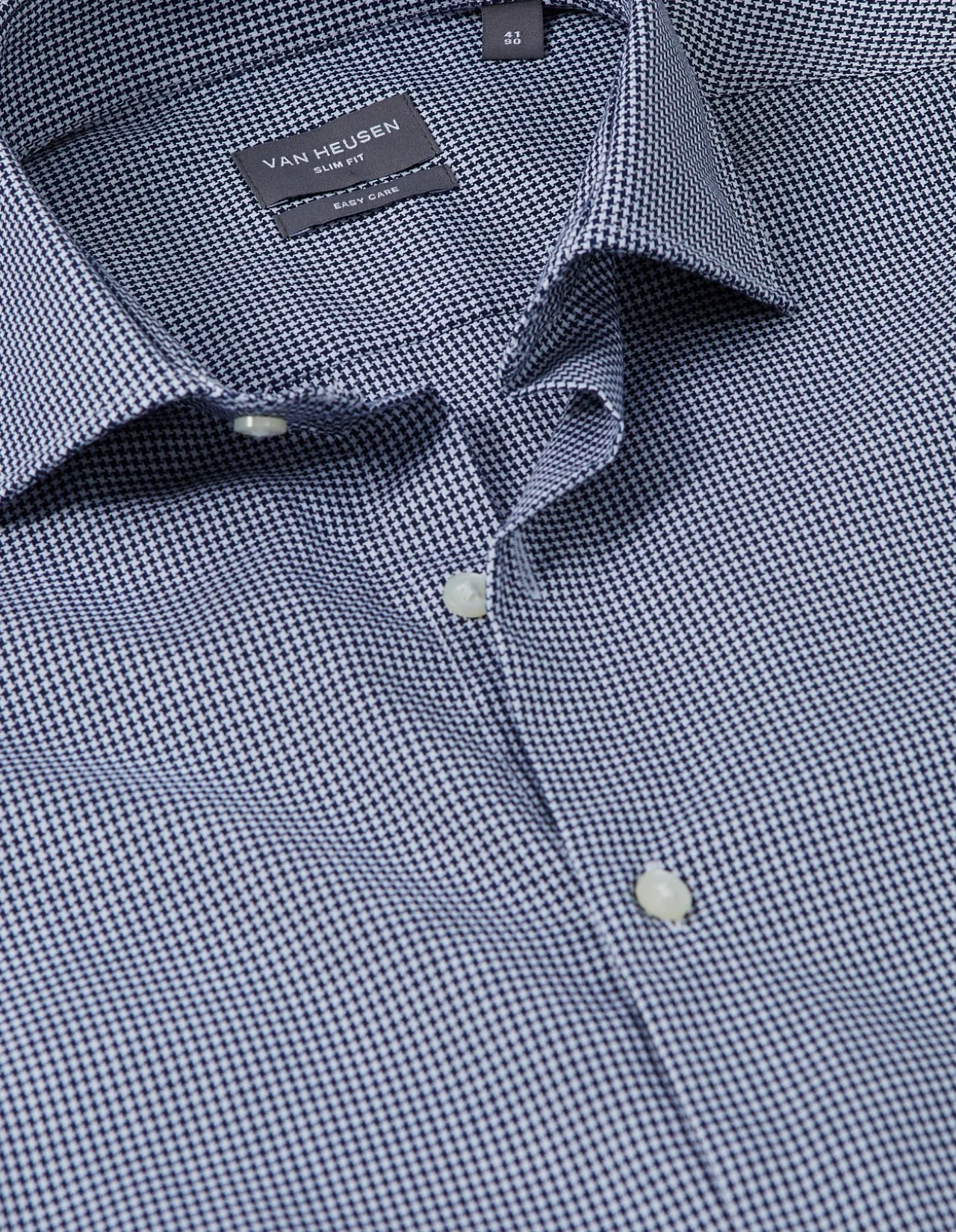 LONG SLEEVE SLIM 1 COL HOUNDSTOOTH SHIRT