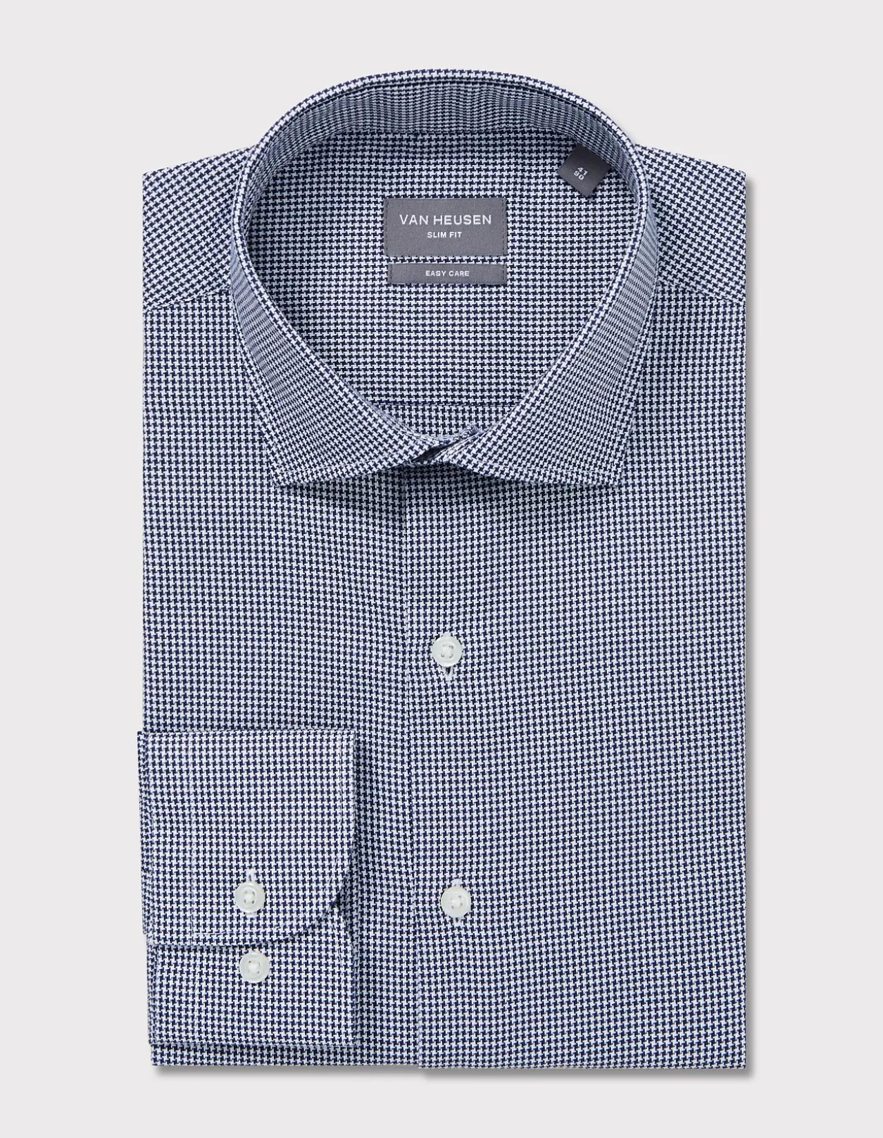 LONG SLEEVE SLIM 1 COL HOUNDSTOOTH SHIRT