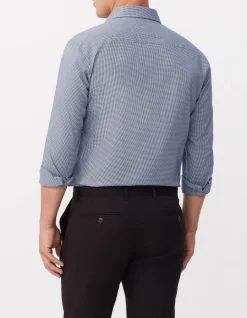 LONG SLEEVE SLIM 1 COL HOUNDSTOOTH SHIRT