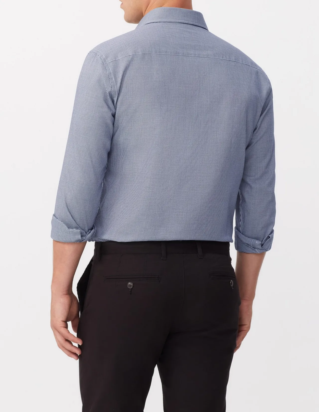 LONG SLEEVE SLIM 1 COL HOUNDSTOOTH SHIRT