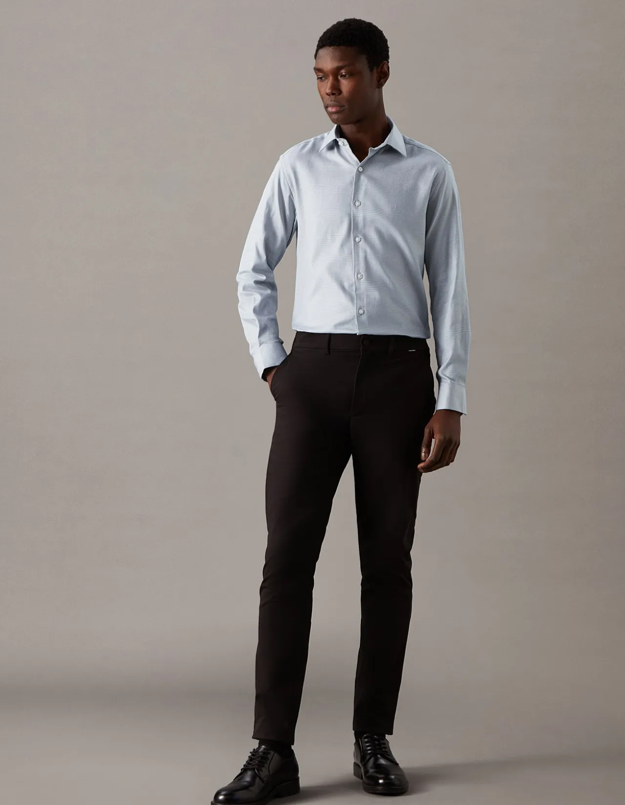 Long Sleeve Slim Dobby Shirt