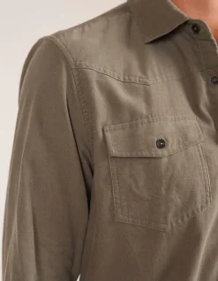 LONG SLEEVE SLIM FIT WESTERN CORDUROY COTTON SHIRT