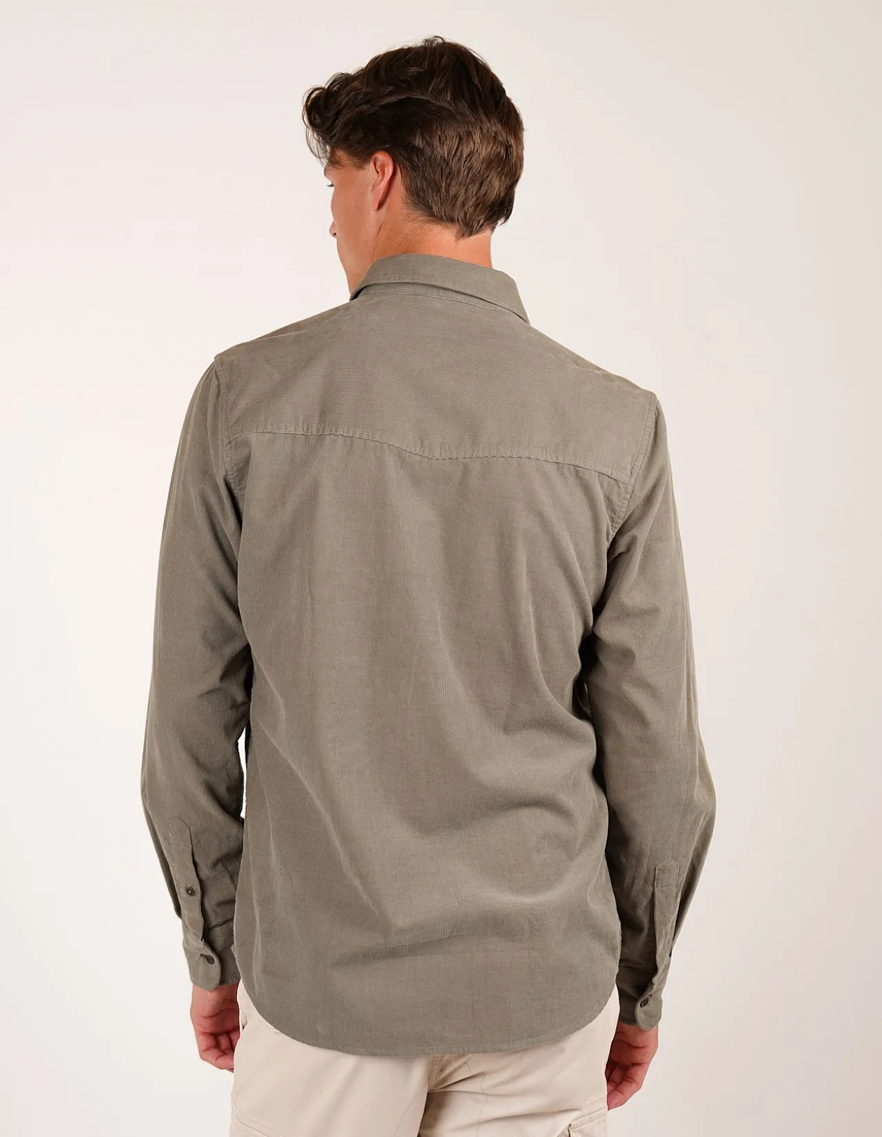 LONG SLEEVE SLIM FIT WESTERN CORDUROY COTTON SHIRT