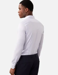 LONG SLEEVE SLIM REFINED COTTON STRETCH STRIPE SHIRT