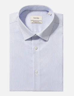 LONG SLEEVE SLIM REFINED COTTON STRETCH STRIPE SHIRT