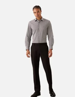 Long Sleeve Slim Single Colour STEP Print Shirt