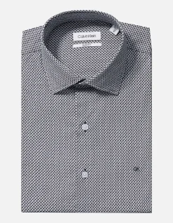 Long Sleeve Slim Single Colour STEP Print Shirt