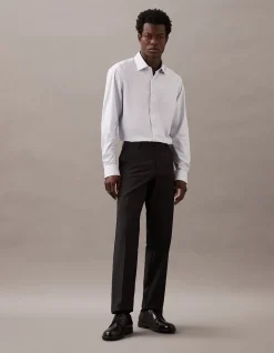 Long Sleeve Slim Single Colour WAVE Dobby Shirt