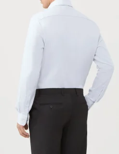Long Sleeve Slim Solid Dot Dobby Shirt