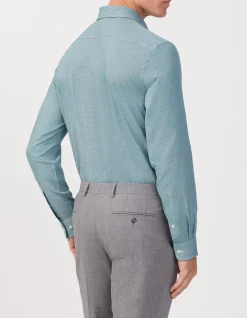 LONG SLEEVE SOFT TOUCH HERRINGBONE TAILORED FIT SHIRT