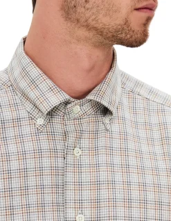 LONG SLEEVE TARTAN CHECK BUTTTON DOWN COLLAR SHIRT