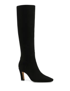Louella Black Suede Leather Knee High Boot