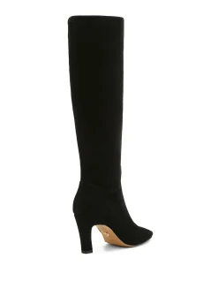 Louella Black Suede Leather Knee High Boot