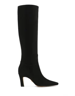 Louella Black Suede Leather Knee High Boot