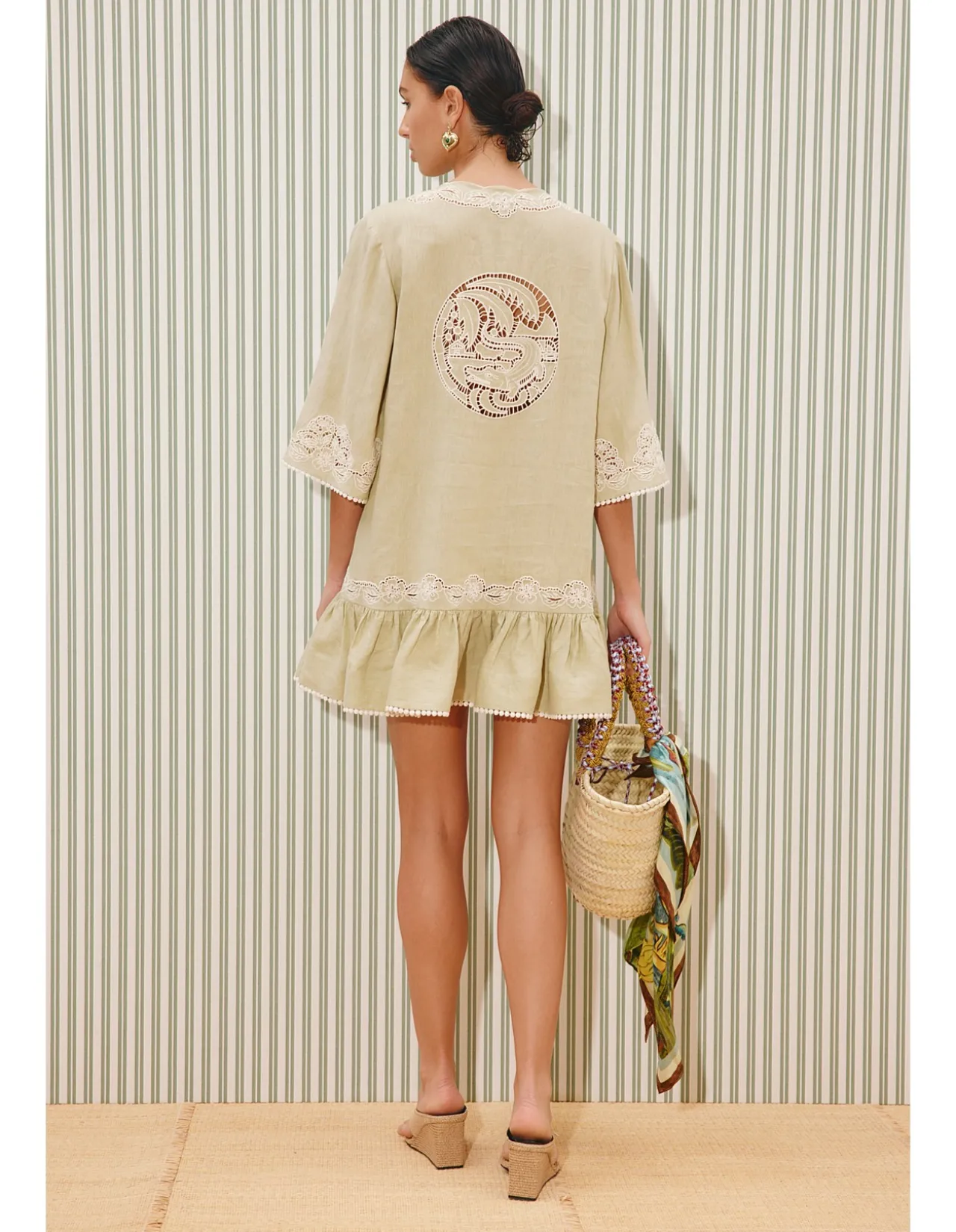 LOUIE EMBROIDERED MINI DRESS
