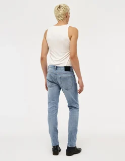 Lou Straight Mid Rise Stretch Denim Jeans