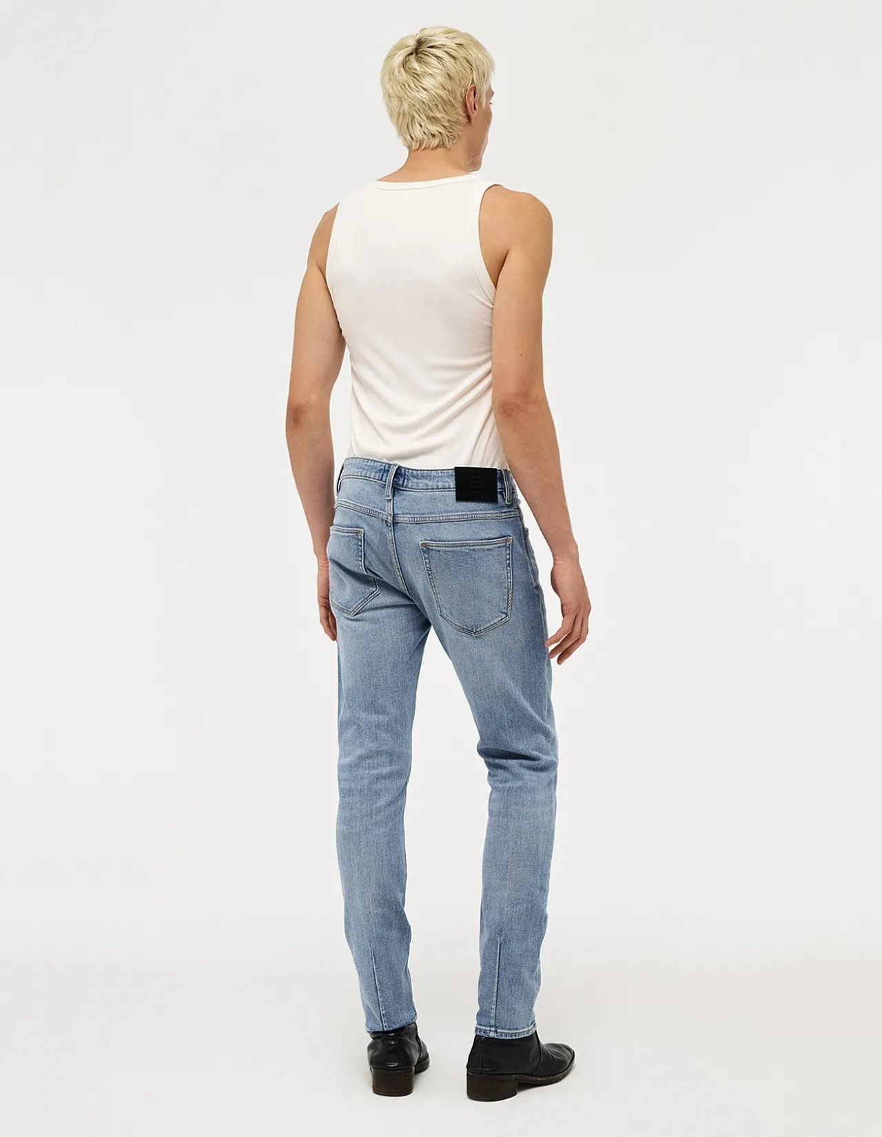 Lou Straight Mid Rise Stretch Denim Jeans