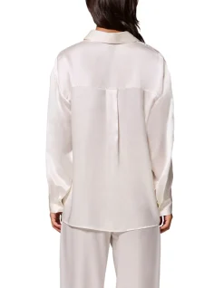 Love Me Silk Long Sleeve Night Shirt Natural
