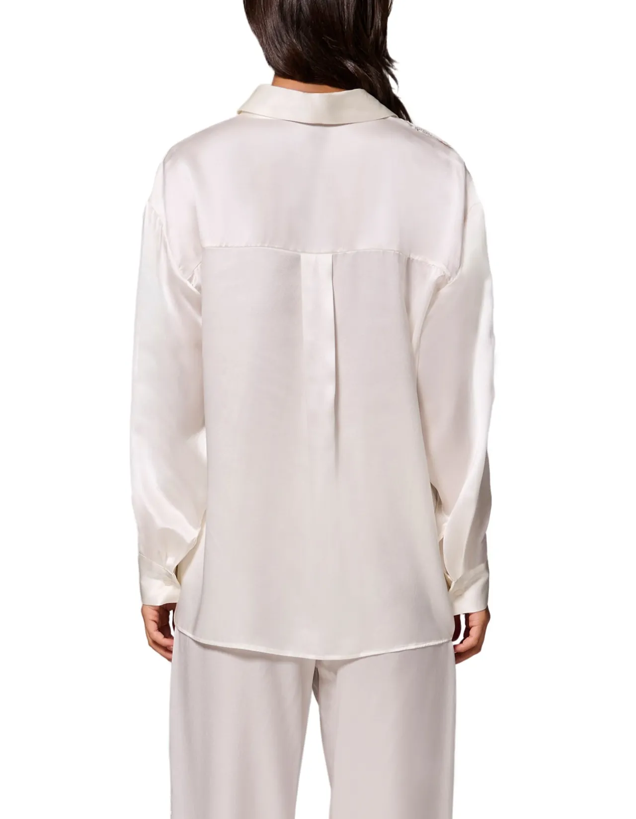 Love Me Silk Long Sleeve Night Shirt Natural