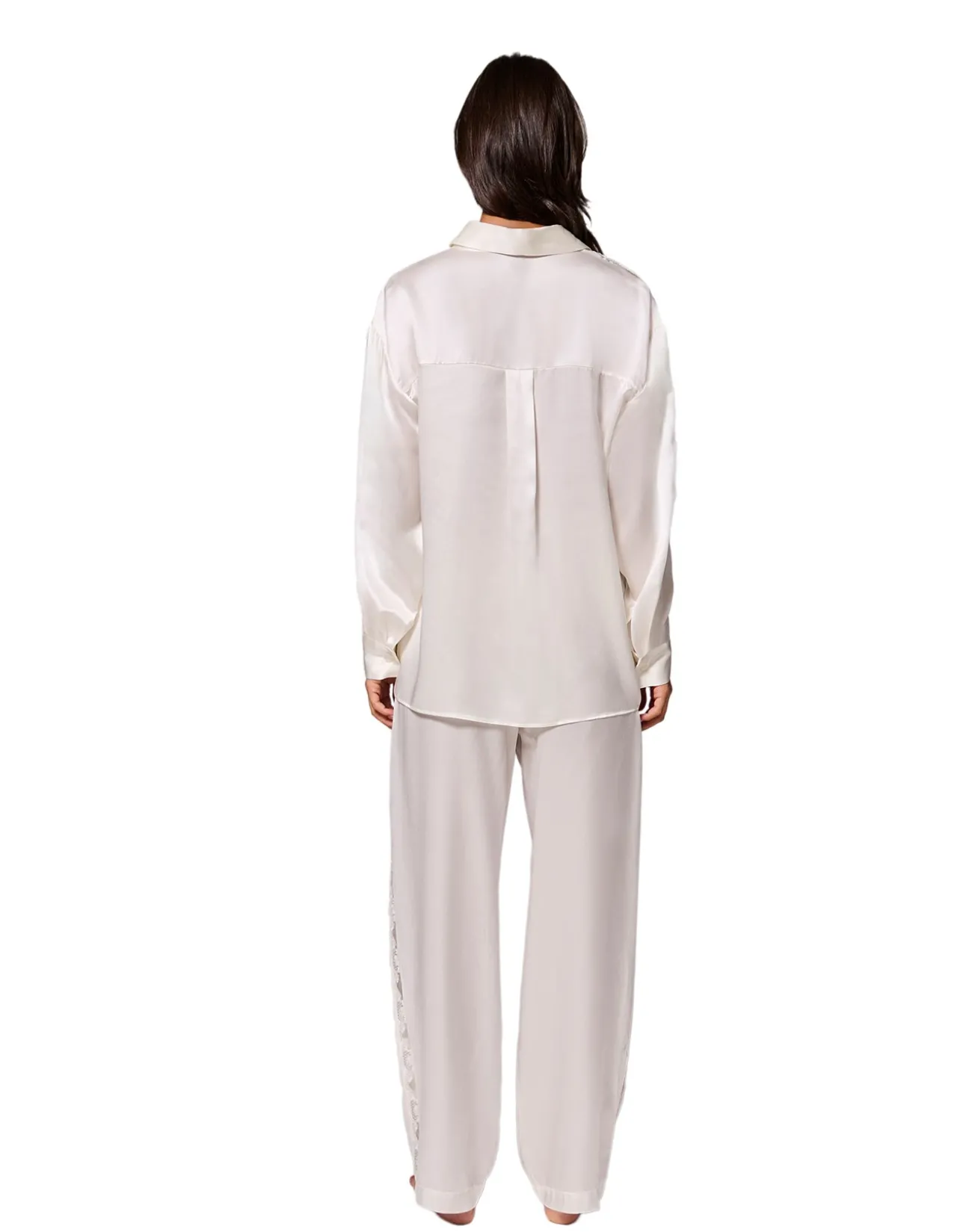 Love Me Silk Long Sleeve Night Shirt Natural