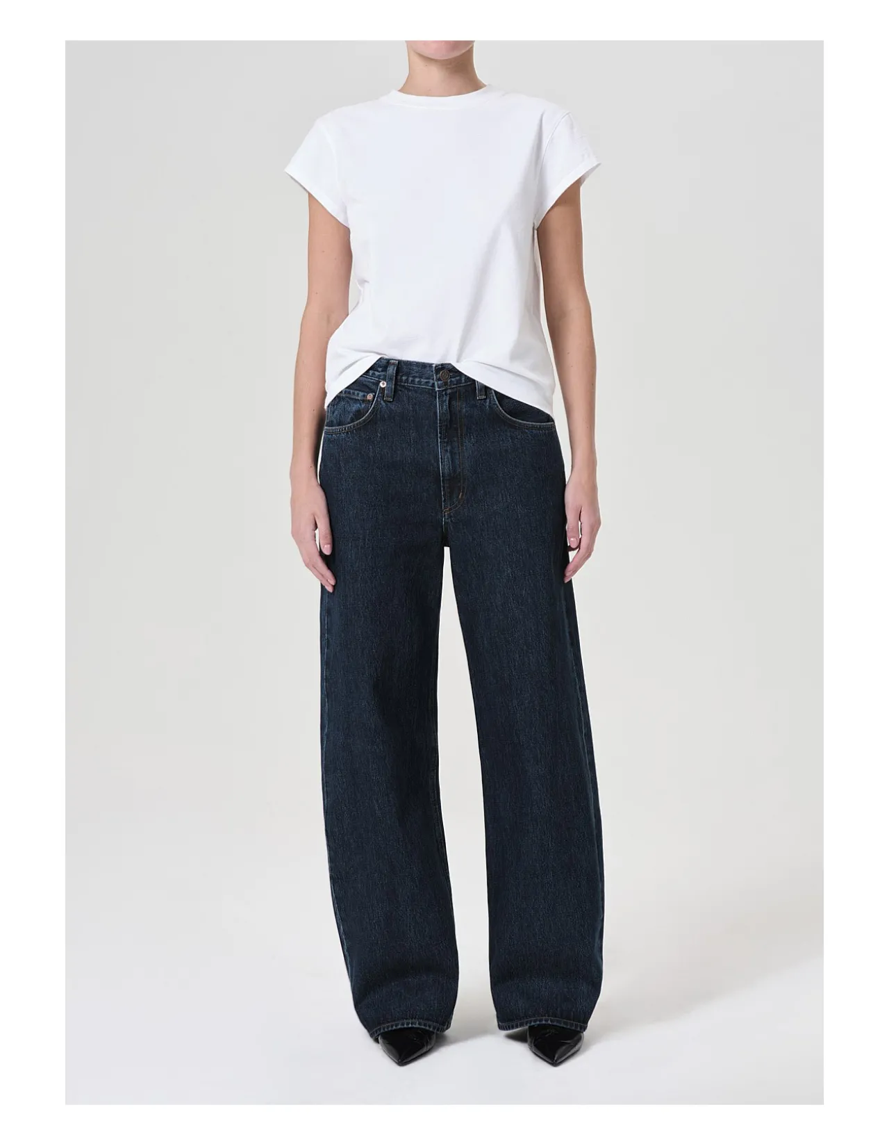 Low Curve Mid Rise Wide Leg Denim Jeans