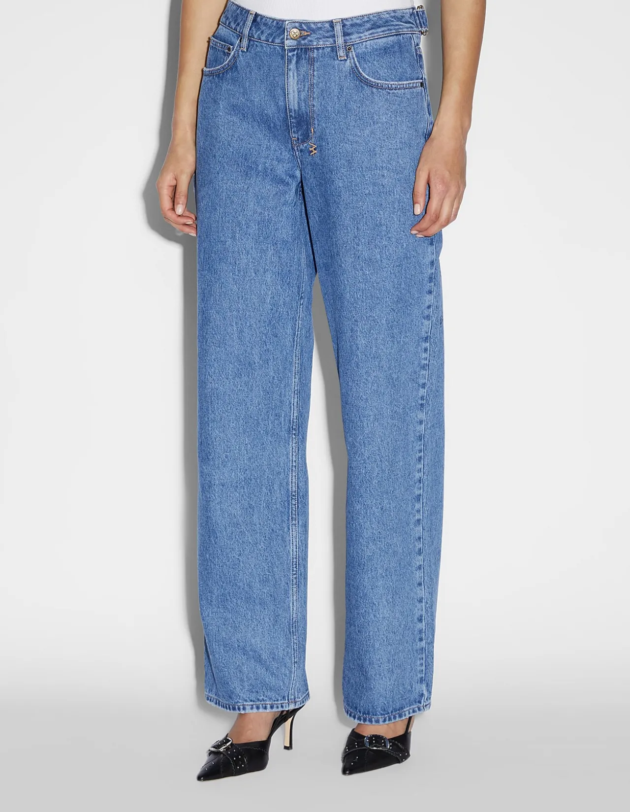 Low Rider Relaxed Straight Leg Denim Jeans