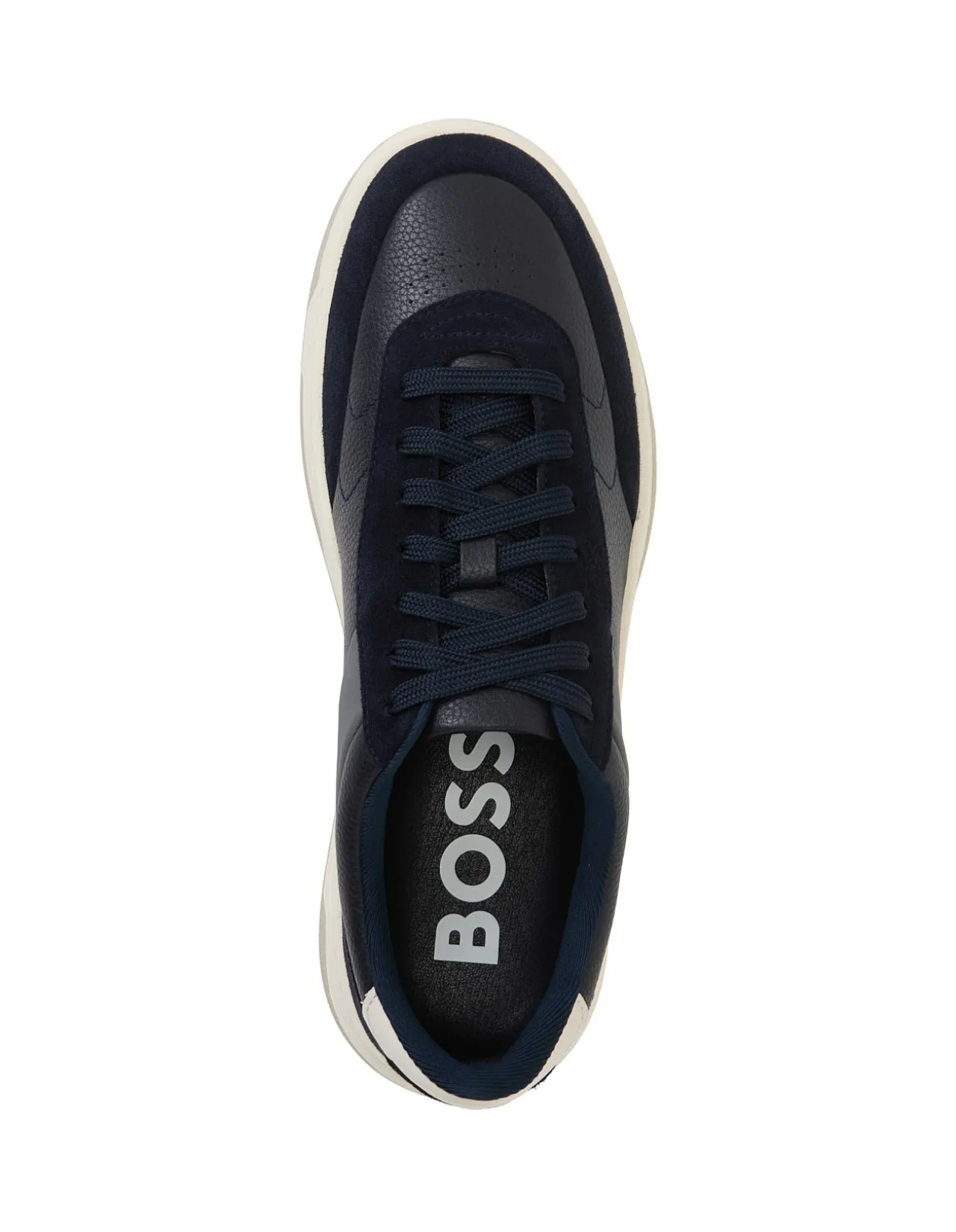 Low-top trainers with mixed-leather uppers