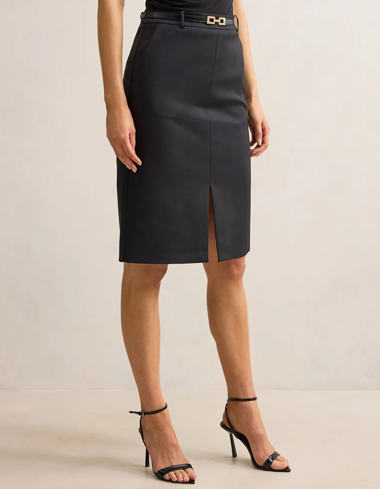 LUCY BELTED PENCIL SKIRT