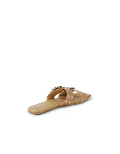 Lusta Double Buckle Leather Slide Sandals