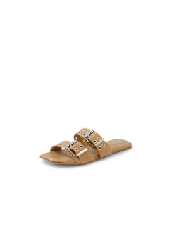Lusta Double Buckle Leather Slide Sandals