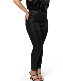 Luxe Stretch Coated High Rise Slim Jeans