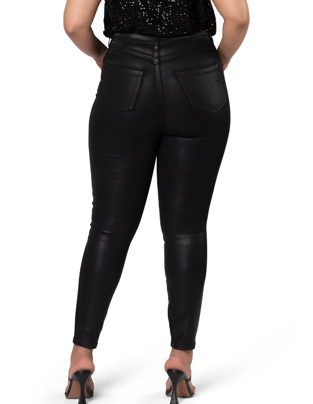 Luxe Stretch Coated High Rise Slim Jeans