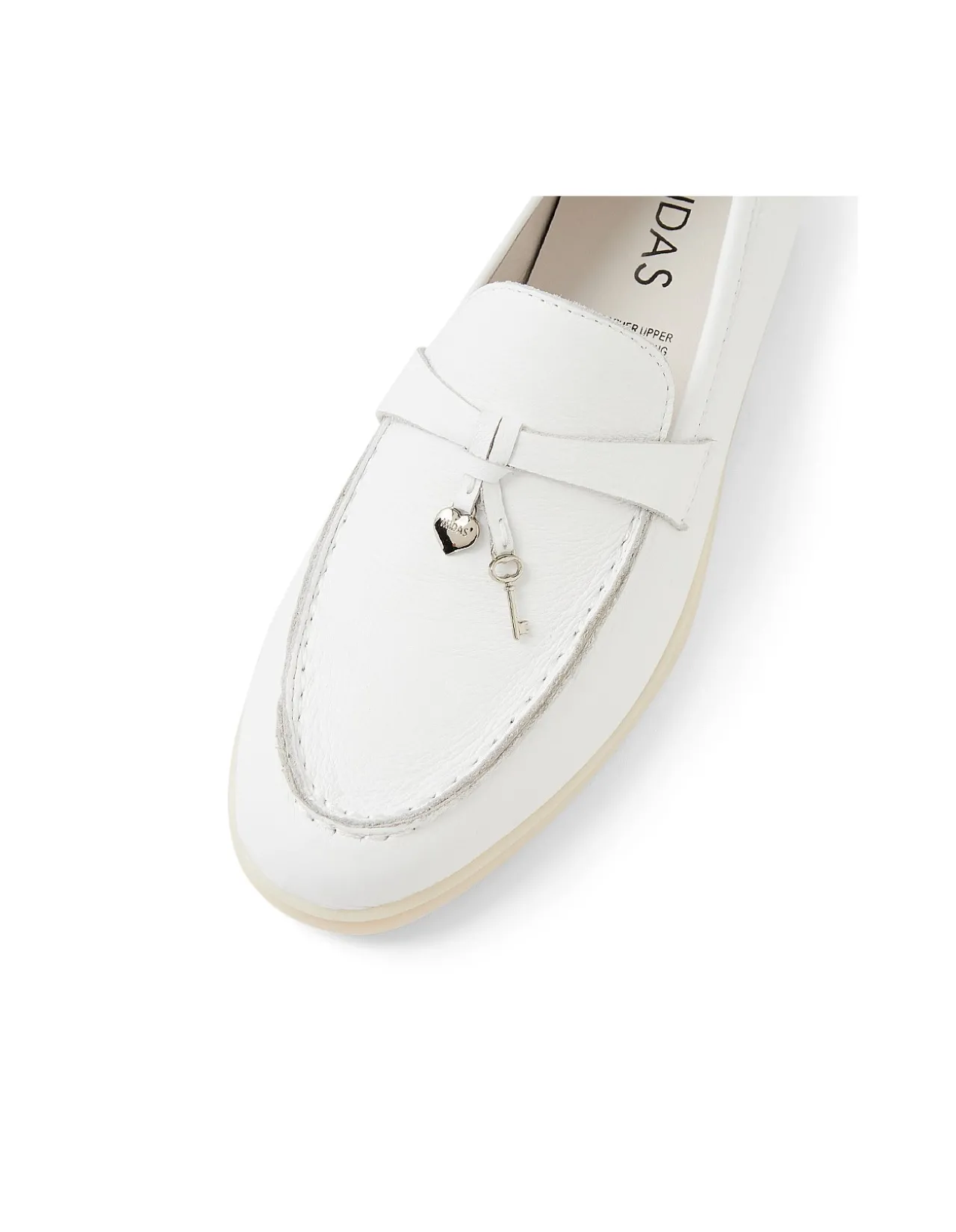 Lydon Heart And Key Detail Leather Loafers