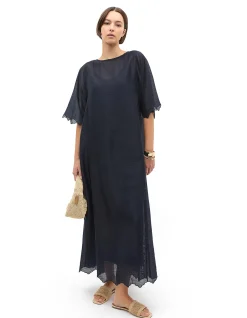 LYOCELL BLEND KAFTAN MAXI DRESS