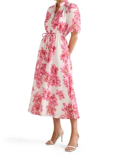 MACEY PRINTED MIDI DRESS