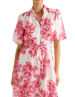 MACEY PRINTED MIDI DRESS