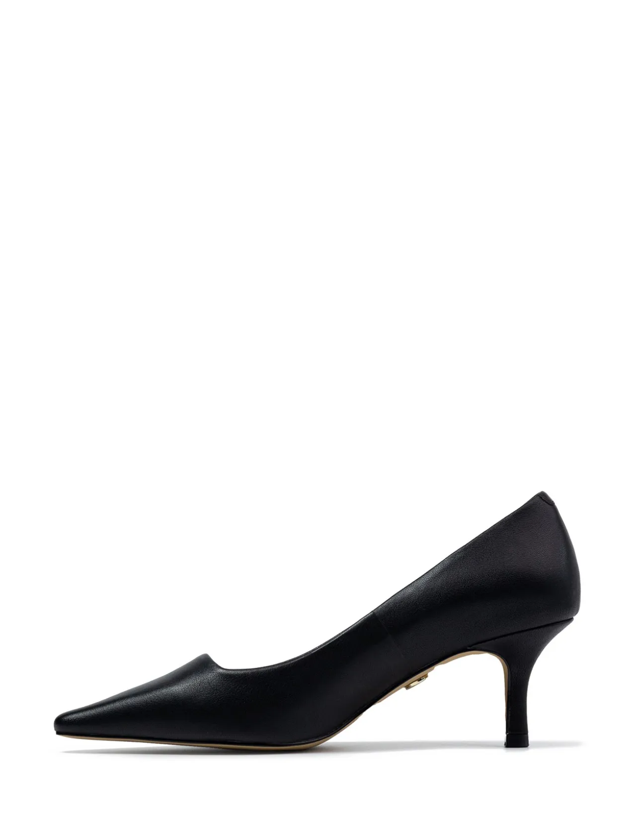 MAINE Black Leather Pump