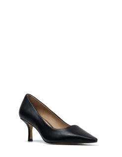 MAINE Black Leather Pump