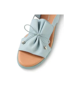 Malika Ruched Vamp Leather Sandals
