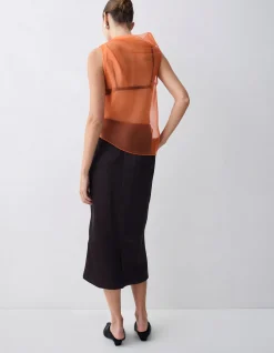 MANDARIN ORGANZA CEZANNE TOP
